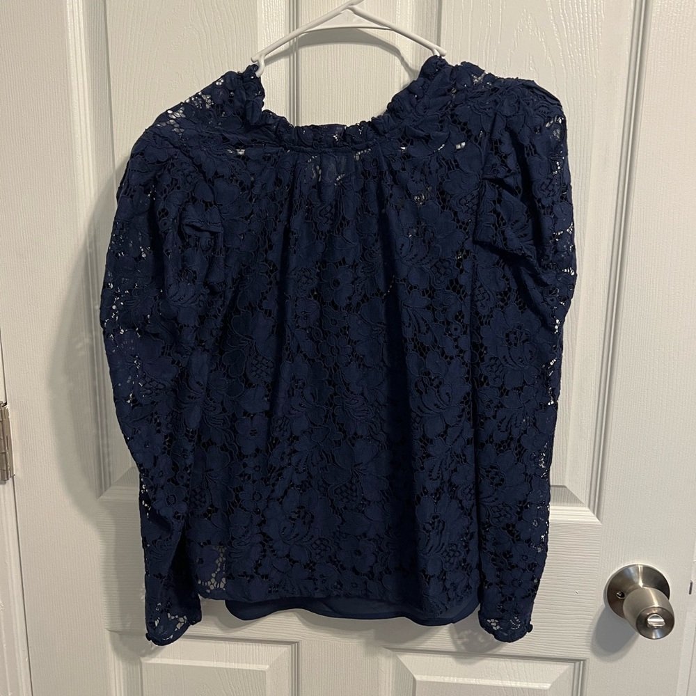 Lace puff sleeve Express top, XS NWT